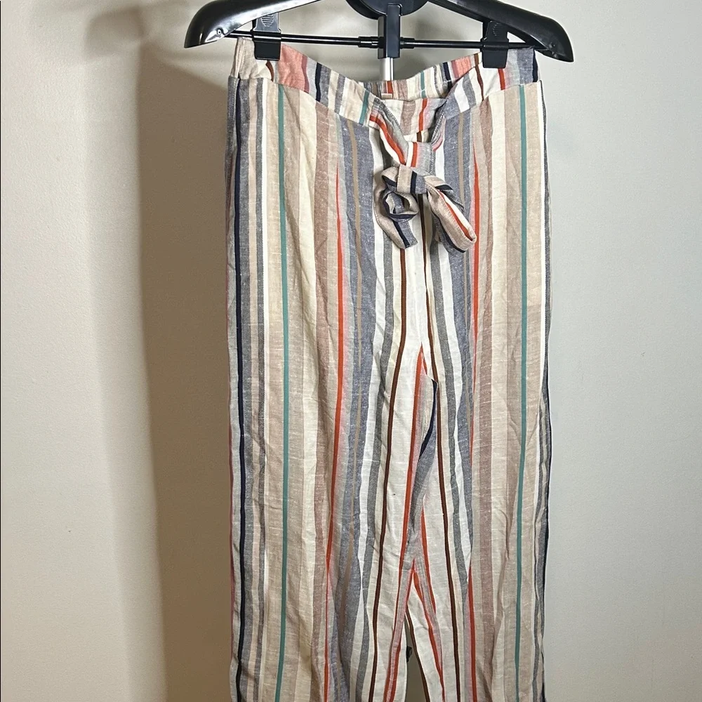 Striped Multicolor Women's Flare Pants - Picture 1 of 11